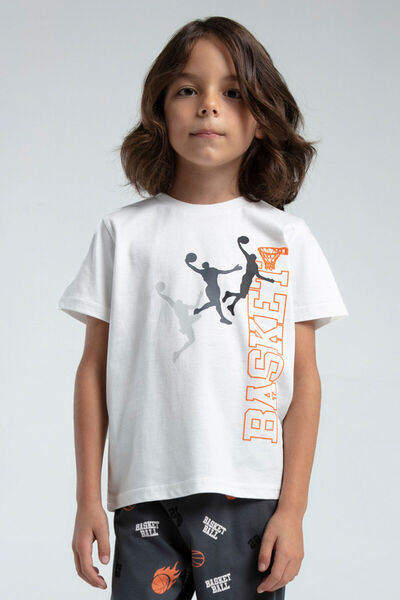 Rolypoly Erkek Çocuk Beyaz Kısa Kol Pijama Takım