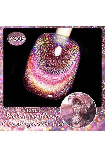 Born Pretty 10ml Rainbow Glass Cat Magnetic Gel Nail Polish