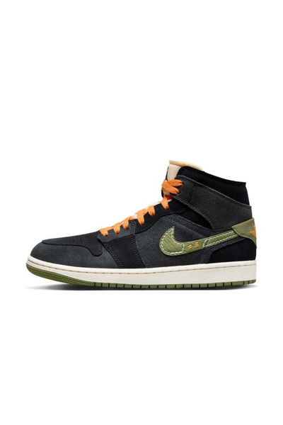 Nike Air Jordan 1 Mid SE Craft Antrasit Erkek Basketbol Ayakkabısı - FD6817 003