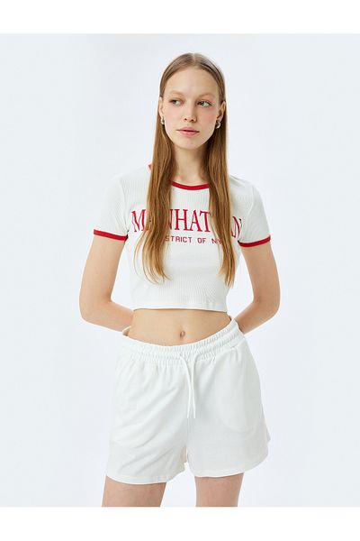 Koton Mini Shorts with Lace-Up Waist Pocket Detail