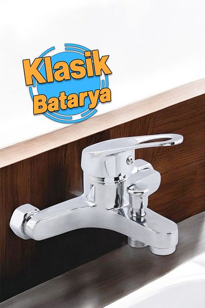 Badem10 Vista Bathroom Faucet Wall Mounted Sink Kitchen Shower Tap Faucet Hot Cold Double Water Inlet