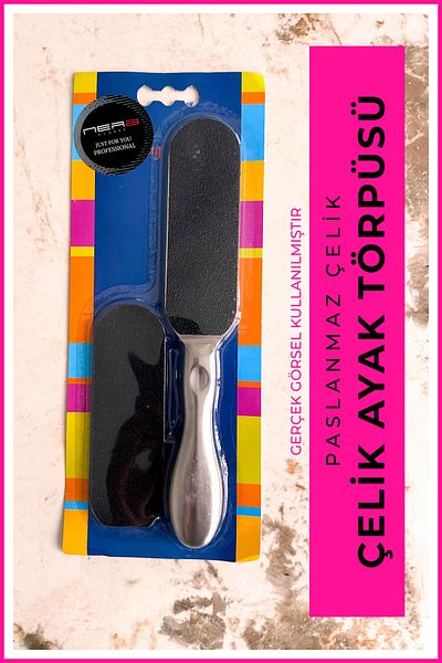 Nera Classy Stainless Steel Foot File + 5 Spare Files
