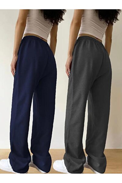 UYN SPORT 2 τεμάχια Σκούρο μπλε-ανθρακί χρώμα Ψηλόμεσο Άνετο Εφαρμογή - Φούτερ με ίσιο πόδι