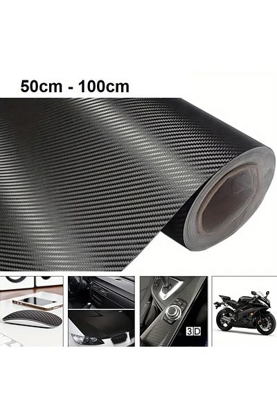 Efe Toys Black Carbon Fiber Foil - Air Ducted, Car Flooring, Steering Wheel Covering, 50cm X 1m