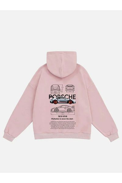 Mad&Calf Φούτερ Unisex Porsche GT3 με εμπριμέ κουκούλα Fleece Oversize