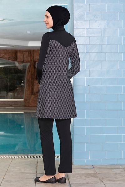 REMSA Full Covered Lycra Hijab Swimsuit 1272 - Μαύρο