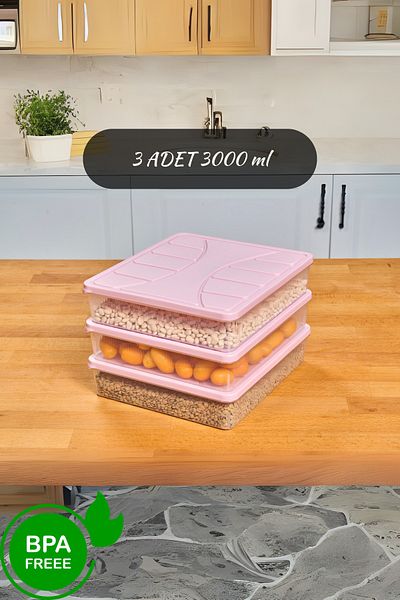 SUPERPUP Set of 3 3 Liter Powder Pink Soft Cover Storage Freezer Container