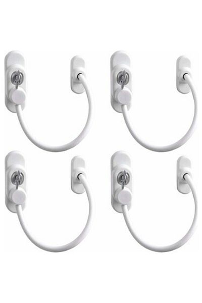 Kidmix 5 Pcs White Steel Rope Window Safety Burglar Child Lock