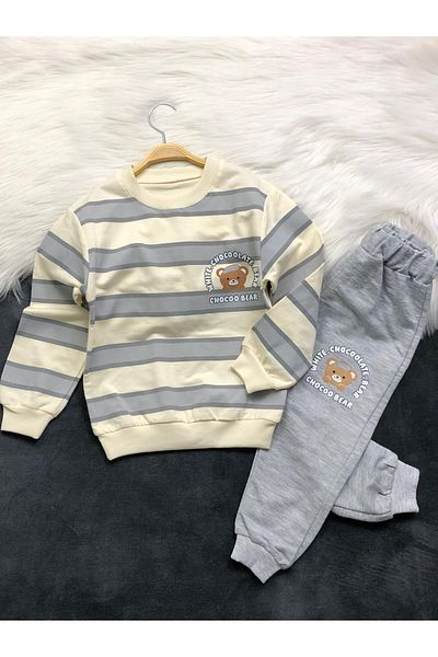 MİLANO KİDS Teddy Bear Printed Bottom Top Seasonal Set