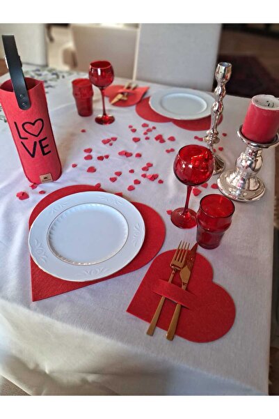 dilekolay Kalpli Masa Süsleme Seti - 3 - Sevgililer Günü Özel Set - Love