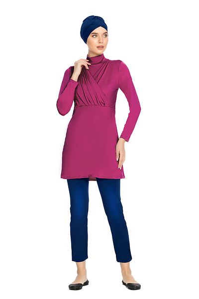 REMSA Fuchsia Plus Size Lycra Full Covered Hijab Swimsuit 1285