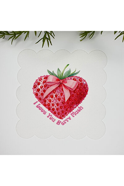 Genel Markalar Fiyonklu Çilek ve Slogan Tasarımlı Dekoratif Kumaş Kokteyl Peç...