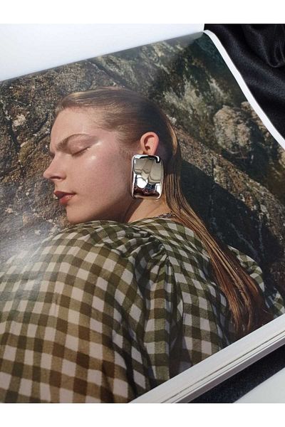 Allen Accessories Plate Model Steel Silver Earring
