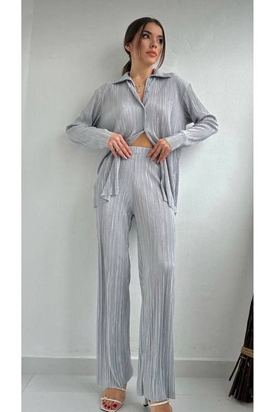 Ekim Store Set de damă din țesătură neagră cu nervuri