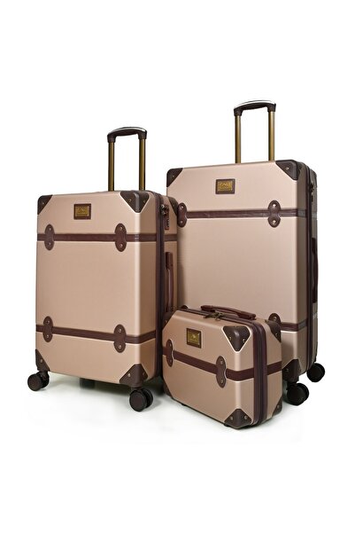 MORANO Morano Classic 4 Piece Spinner Luggage Set with Safety Lock Sizes: 28''-24''-20''-14 Inch Color (Gold)