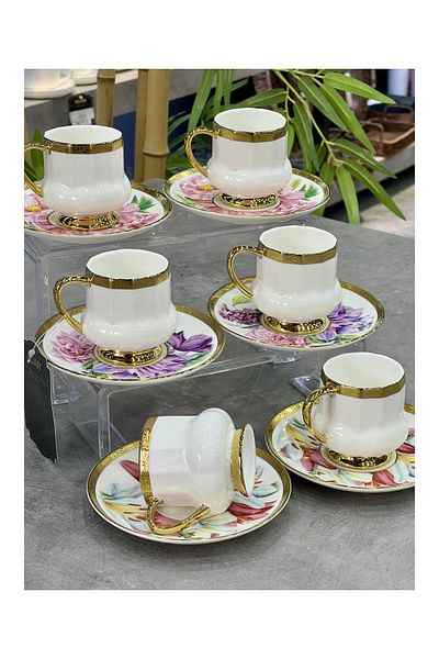 ACAR Luxury Porcelain 6-Piece Calimia Cup Set