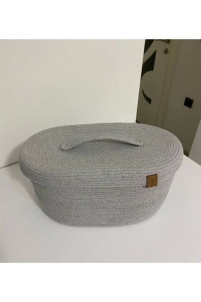 Sevdam Sepet Large Size XL Gray Decorative Storage Box with Lid