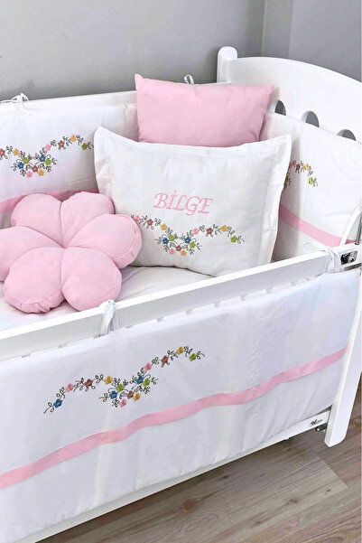 Genel Markalar Bebek Uyku Seti Nevresim Takımı 60x120 Flower Pembe