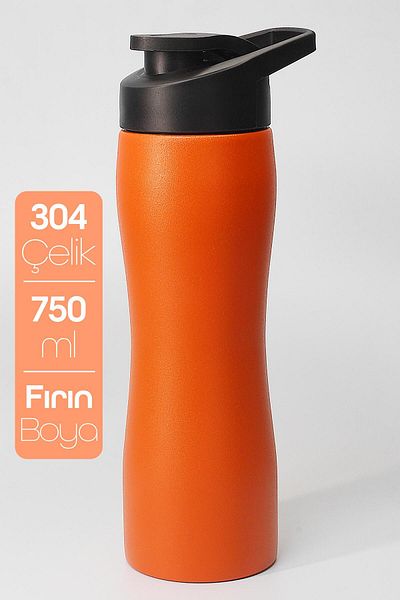 Telvesse 304 Steel Color Sports Flask - Stainless, Wide Mouth, Orange 1153