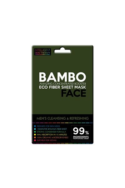 Intelligent Skin Therapy Men's Cleansing & Refreshing Eco Fiber Sheet Mask Face Bamboo