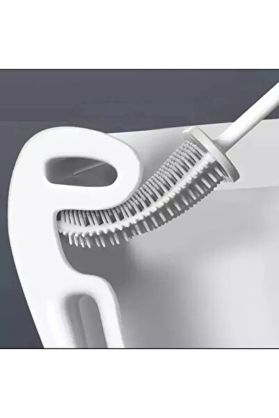 Mode Cool Perie de curățare a scaunului de toaletă din silicon pentru baie și suport adeziv Perie de toaletă îndoibilă