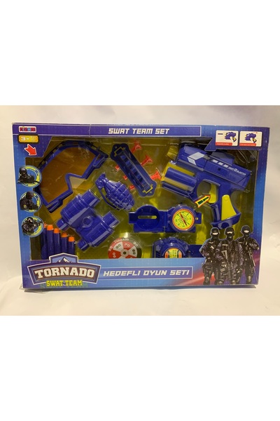 abnturk Oyuncak Polis Asker Seti Tabanca Vantuzlu Ok Ve Sünger Mermi Atar Hedefli Gözlüklü Set 45x30 Cm