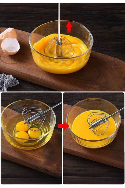 Chavin Steel Manual Mixer Self Rotating Egg Beater Cin873