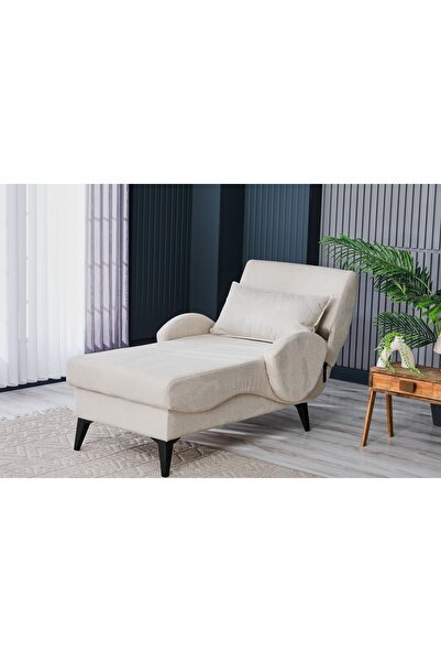 Meşe Home Pascal Desenli ve Düz Kumaş Plastik Yüksek Ayaklı Minderli Bazalı Modern Kademeli Tv Koltuğu