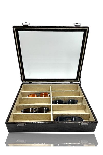 Dijital Çarşı Κουτί και τσάντα γυαλιών Diji 10-Piece Crocodile Brown