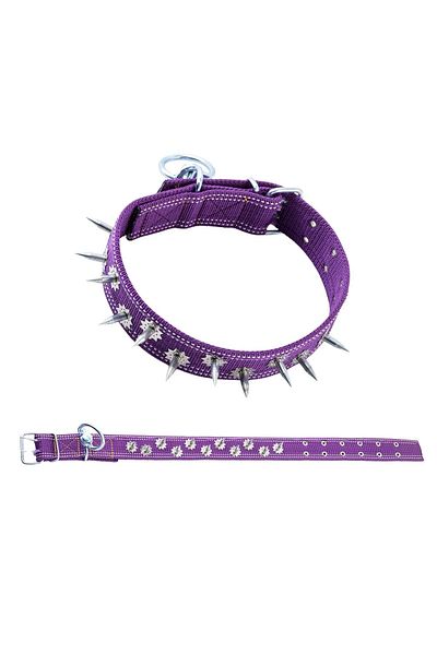 SAVEX Woven Studded Dog Collar - 5*80 cm - Purple