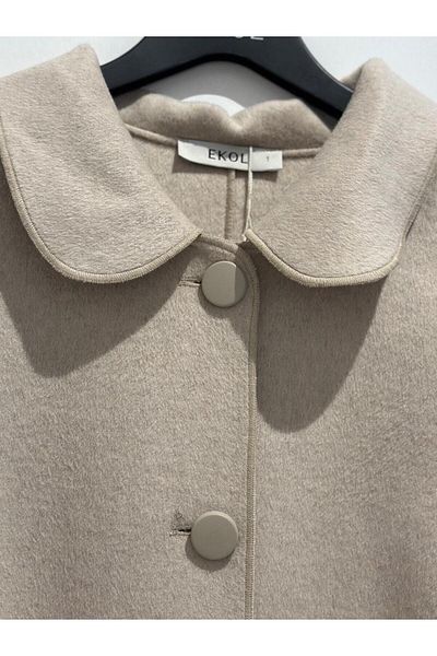 Ekol Baby Collar Button Closure Stamp Coat