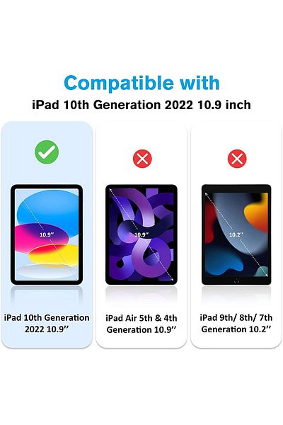 AWH عبوتان من واقي الشاشة الزجاجي المقوى لجهاز iPad 10.9" الجيل العاشر (2022)، متوافق ومتين