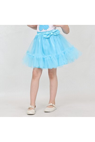 nacar çarşı Kız Çocuk Fırfır Detaylı Fiyonklu Tül Tütü Etek 23 nisan 29 ekim 10 kasım gösteri