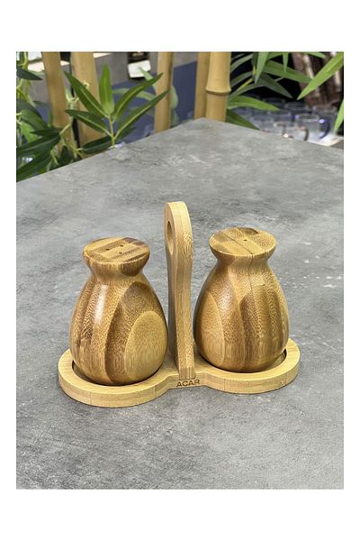 ACAR Luxury Bamboo Salt Shaker Set of 2
