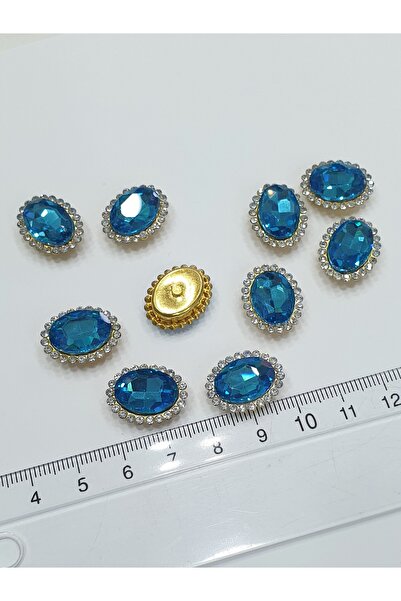 CRYSTALSHOP Baby Blue Sa kamenčićima ivice - Oval 15*20mm (50 kom)