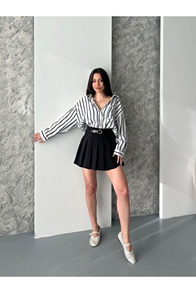 Ekim Store Fusta mini scurtă cu centură de sezon nou