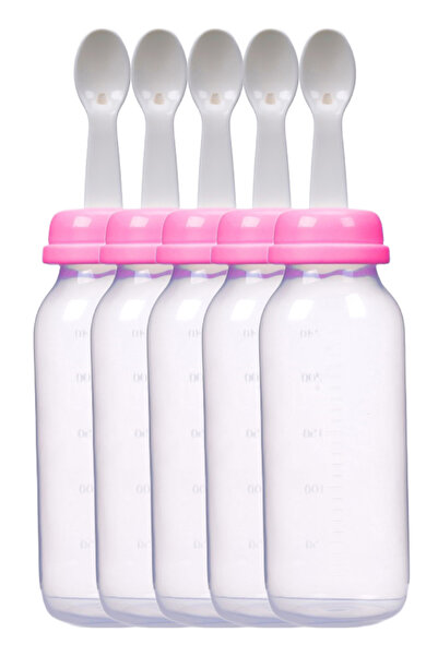 LUQU BABY Food Feeder With Spoon 240ml Pink-Pack of 5