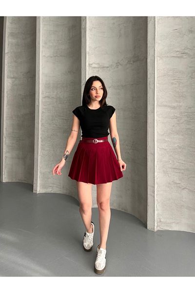 Ekim Store Fusta mini scurtă cu centură de sezon nou