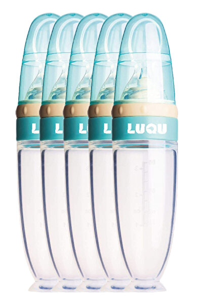 LUQU BABY Luqu Food Feeder Silicone With Spoon-Blue-Pack of 5