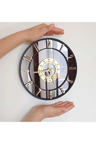 EYKA STORE Küçük Boy Gerçek Ayna Duvar & Masa Saati 25 cm