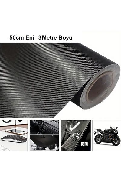 Efe Toys Carbon Fiber Foil Air Ducted Car Flooring Steering Wheel Phone Covering Foil Black 50cm X 3Meters