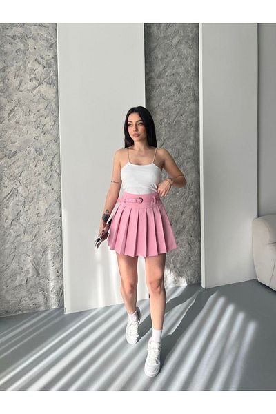 Ekim Store Fusta mini scurtă cu centură de sezon nou