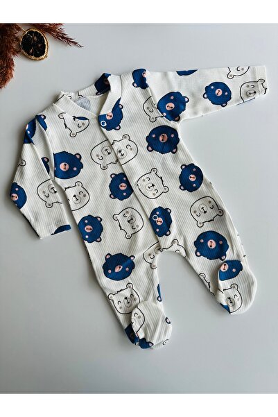 minço bebe رومبير للأطفال حديثي الولادة مع طبعة دب لطيفة وجوارب قطنية من عمر ...