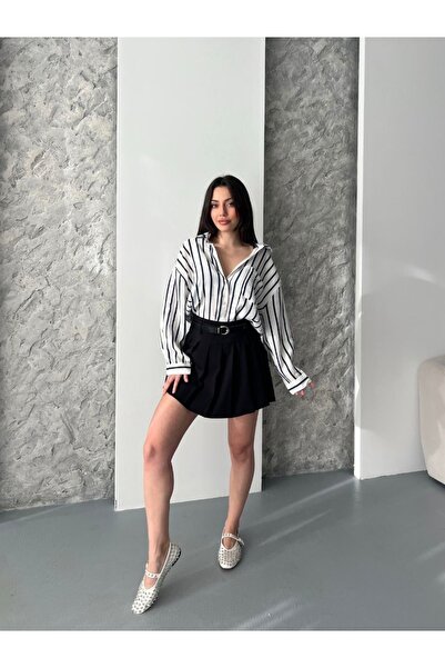 Ekim Store Fusta mini scurtă cu centură de sezon nou