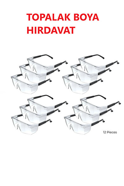 TOPALAKTİCARET 12 Pcs Work Safety Goggles Dust Goggle Laboratory Protective Welder Goggles Proof Glasses Transparent