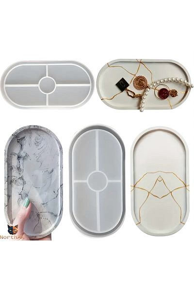 NorthAK Epoxy Silicone Oval Tray Mold Decorative Tray Mold - Silicone Tray Mold