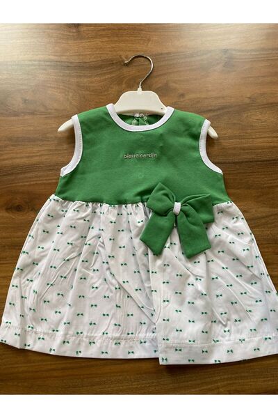 Pierre Cardin Fiyonklu Desenli Sıfır Kol Kız Çocuk Elbise