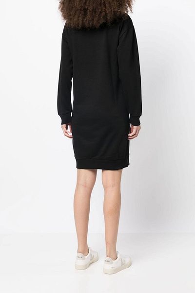 Armani Exchange Черна дамска рокля - с лого печат