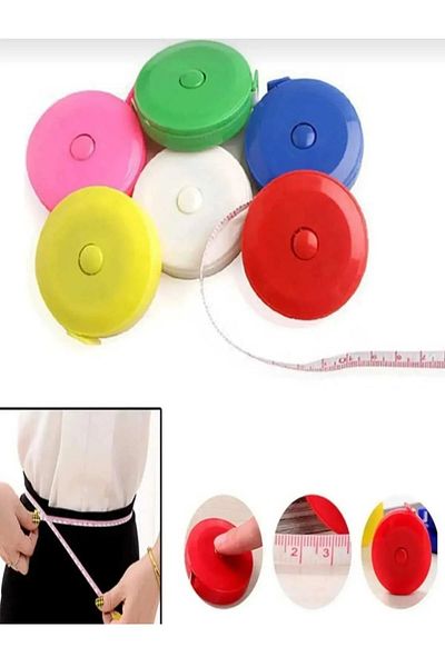 lawrenceshop 4 Pieces Colorful Roller Automatic Press Tape Measure 150 cm Tailor Meters 1.5 m