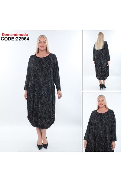 lovedrobe Plus Size Women's Dress 22964-Black - 52